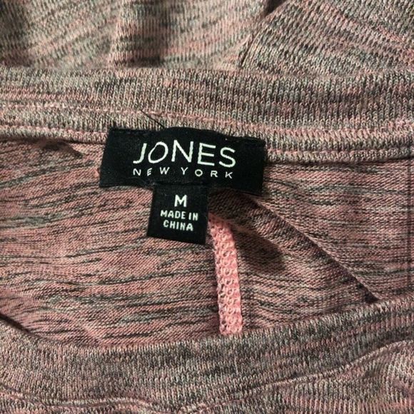 Jones NY Pink and Black Marled Round Long Sleeve - Picture 5 of 6